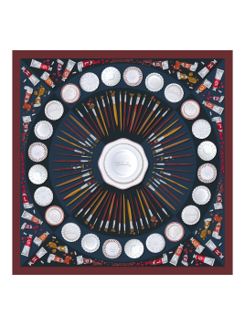 Longchamp 50661GSO - SOIE - GRENADE carré de soie 70x70 cm carre de soie