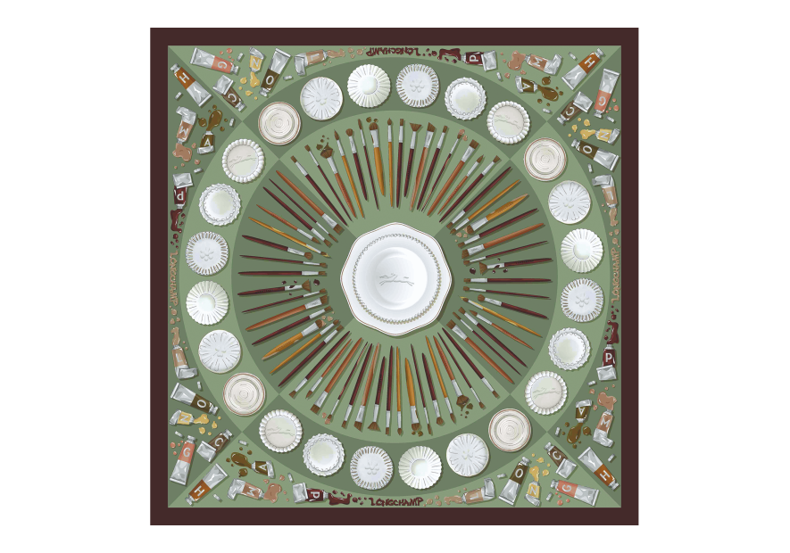 Longchamp 50661GSO carré de soie 70x70 cm carre de soie