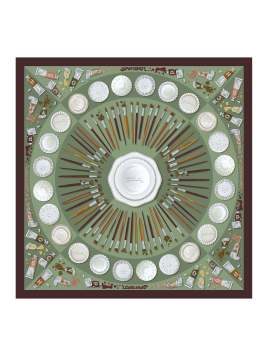 Longchamp 50661GSO carré de soie 70x70 cm carre de soie