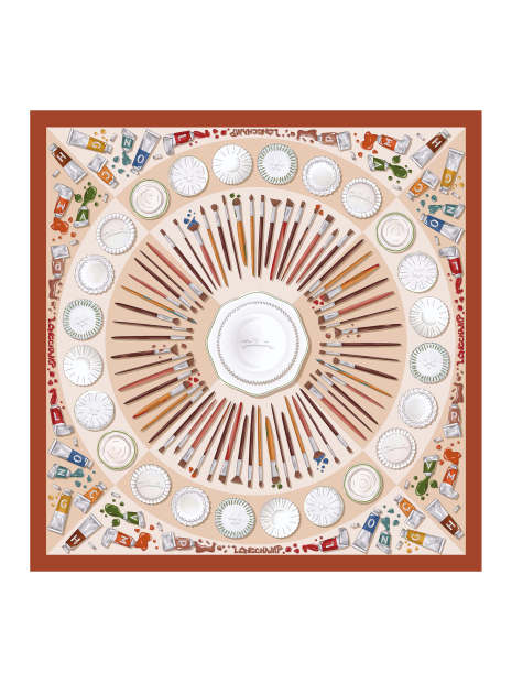 Longchamp 50661GSO - SOIE - CAJOU carré de soie 70x70 cm carre-de-soie