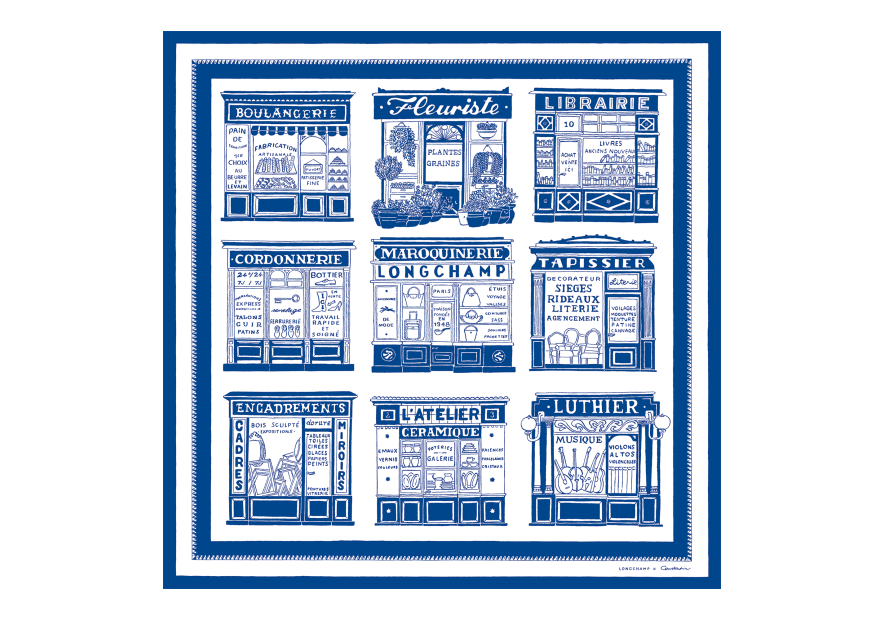 Longchamp 50663GSO carré de soie 70x70cm carre de soie