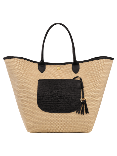 Longchamp 10308HGK - TOILE EFFET PAILLE/CU le panier plage l porté épaule sacs-a-mains