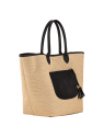Longchamp 10308HGK - TOILE EFFET PAILLE/CU le panier plage l porté épaule sacs-a-mains