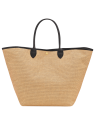 Longchamp 10308HGK - TOILE EFFET PAILLE/CU le panier plage l porté épaule sacs-a-mains