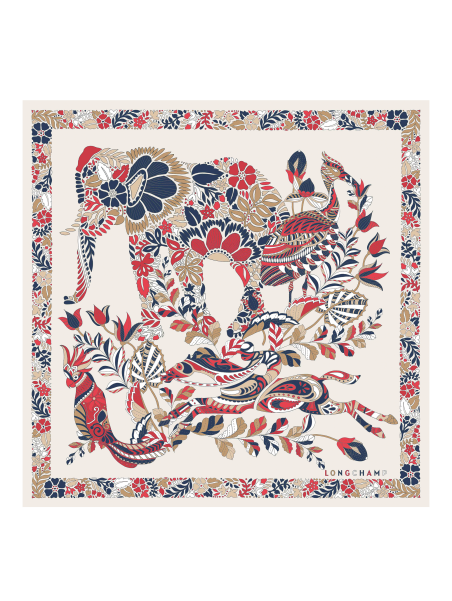 foulard carré de soie foret de longchamp