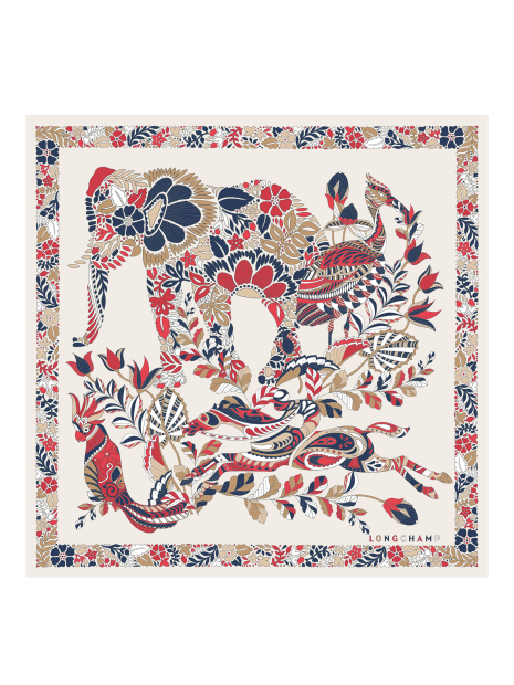 Longchamp 50561GSO - SOIE - PAPIER foulard carré de soie foret de longchamp carre-de-soie
