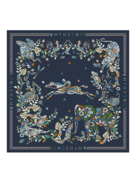 carré de soie 90x90 cm foret de longchamp