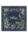 Longchamp 50647GSO carré de soie 90x90 cm foret de longchamp carre-de-soie