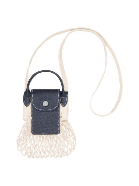 Longchamp 10139HGR - COTON ET CUIR - MARIN sac à main xs le pliage filet worker sacs-a-mains
