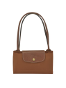 Longchamp 2605089 - NYLON ET CUIR - COGNAC sac cabas m le pliage n'est pas format a4 sac-a-main-shopping-toile-ou-cuir
