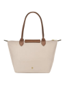 Longchamp 2605089 - NYLON ET CUIR - PAPIER sac cabas m le pliage n'est pas format a4 sac-a-main-shopping-toile-ou-cuir