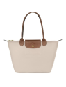 Longchamp 2605089 - NYLON ET CUIR - PAPIER sac cabas m le pliage n'est pas format a4 sac-a-main-shopping-toile-ou-cuir