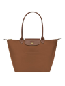 Longchamp 1899089 - NYLON ET CUIR - COGNAC sac cabas l le pliage original format étudiant sac-a-main-shopping-toile-ou-cuir