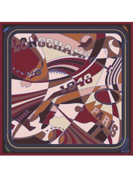 Longchamp 50642GSO - SOIE - BORDEAUX carré de soie longchamp league 90x90cm carre de soie