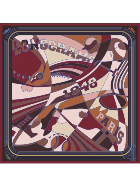 Longchamp 50642GSO carré de soie longchamp league 90x90cm carre-de-soie