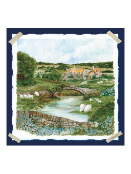 Longchamp 50662GSO - SOIE - MARINE carré de soie 70 x 70 cm carre de soie