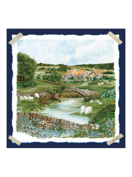 Longchamp 50662GSO - SOIE - MARINE carré de soie 70 x 70 cm carre-de-soie
