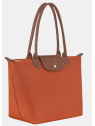 Longchamp 2605089 - NYLON ET CUIR - BRIQUE sac cabas m le pliage n'est pas format a4 sac-a-main-shopping-toile-ou-cuir