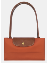 Longchamp 2605089 - NYLON ET CUIR - BRIQUE sac cabas m le pliage n'est pas format a4 sac-a-main-shopping-toile-ou-cuir