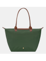 Longchamp 2605089 - NYLON ET CUIR - VERT A sac cabas m le pliage n'est pas format a4 sac-a-main-shopping-toile-ou-cuir