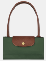 Longchamp 2605089 - NYLON ET CUIR - VERT A sac cabas m le pliage n'est pas format a4 sac-a-main-shopping-toile-ou-cuir
