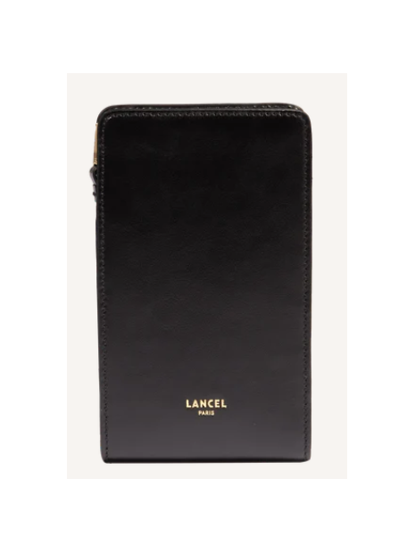 Lancel A13950 - CUIR DE VACHETTE - NOIR etui téléphone origami de lancel etui-telephone