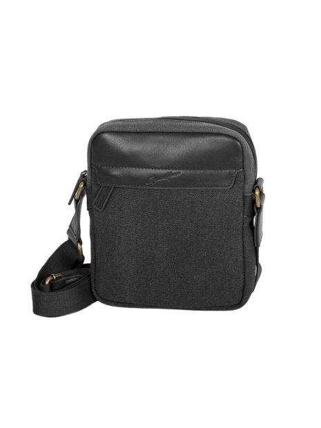 Gerard Henon 22353 - COTON ET CUIR - NOIR Safari sac Homme M sacoche-homme