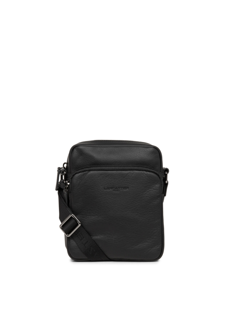 Lancaster 320-10 - CUIR DE VACHETTE - NOIR Soft Vintage - Petite sacoche sacoche-homme