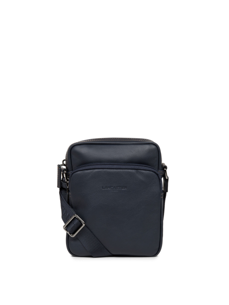 Lancaster 320-10 - CUIR DE VACHETTE - BLEU Soft Vintage - Petite sacoche sacoche-homme