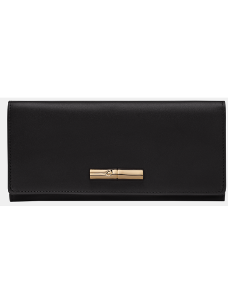 Longchamp 30050HGC - CUIR DE VEAU - NOIR portefeuille long à rabat pmpb