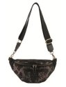 MIA &  JOY MJ1852 - CROUTE DE CUIR - NOIR banane épaule façon reptile sacs-a-mains