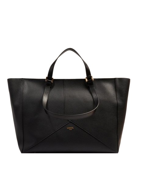 Lancel A13698 - CUIR DE VACHETTE - NOIR sac cabas zippé l enveloppe de lancel sacs-a-mains