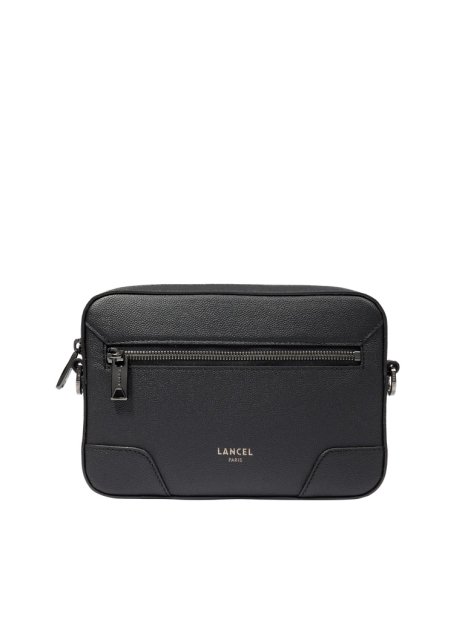 Lancel A13795 - CUIR DE VACHETTE - NOIR sac homme caméra bag charlie de lancel sac-h-zip