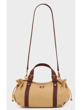 Gerard Darel 18H/450 - TOILE - BEIGE MARRON sac 18h gérard darel toile coton Sacs à mains