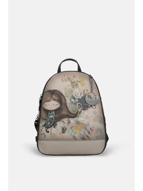 Anekke 41705-44 - POLYURÉTHANE - BEIGE/ sac à dos 3 compartiments real sacs-a-mains