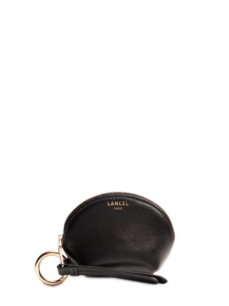 Lancel A13859 - CUIR DE VACHETTE - NOIR porte monnaie zip arrondi origami de lancel porte-monnaie-femme