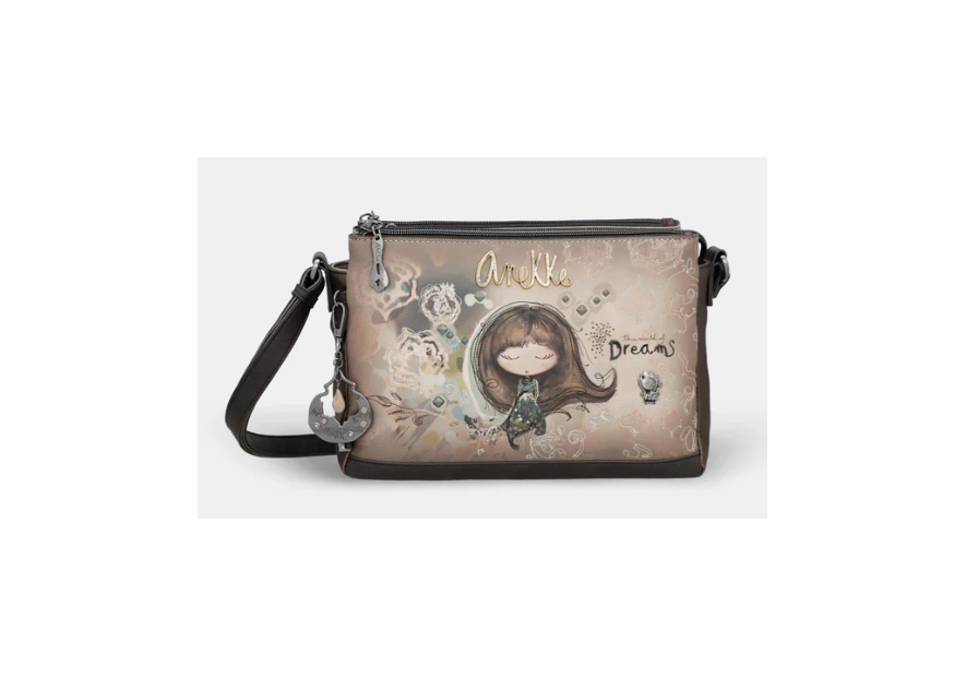 sac bandoulière à motifs 3 compartiments