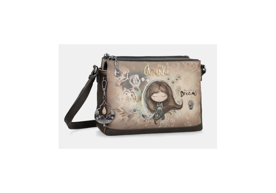 sac bandoulière à motifs 3 compartiments