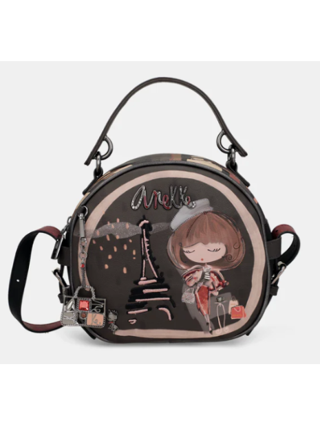 Anekke 41803-081 - SYNTHÉTIQUE - NOIR sac bandoulière arrondi sacs-a-mains