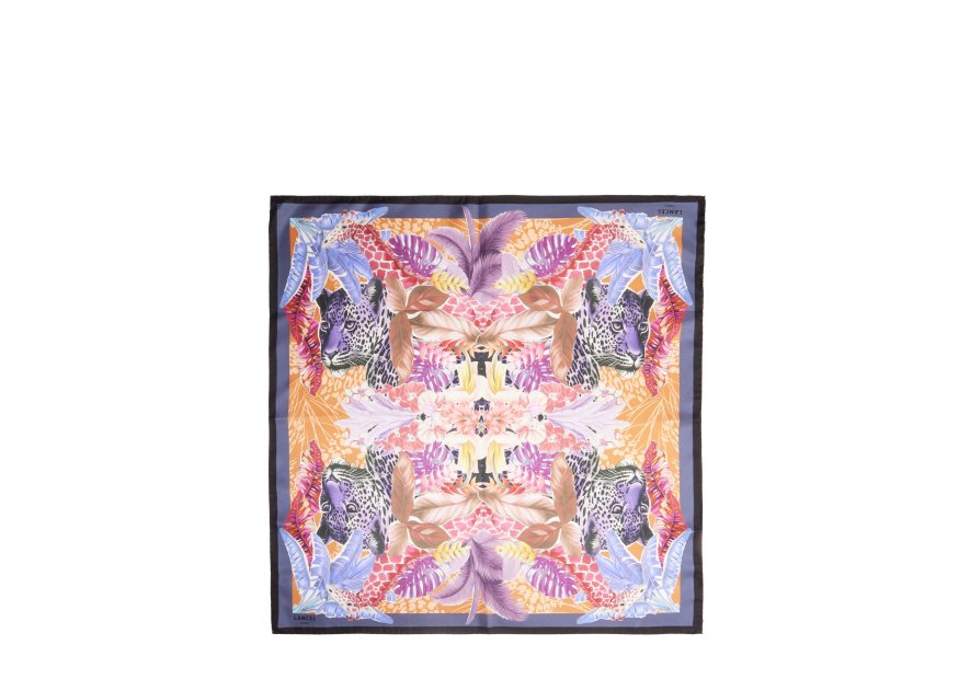 Lancel A13879 carré de soie 90x90 lancel jungle patern carre de soie