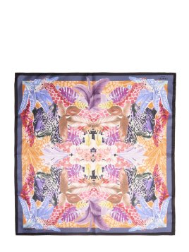 Lancel A13879 - SOIE - MCO INDIGO carré de soie 90x90 lancel jungle patern carre de soie