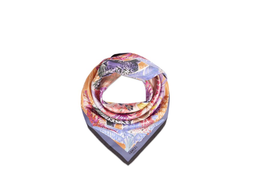 Lancel A13879 carré de soie 90x90 lancel jungle patern carre de soie
