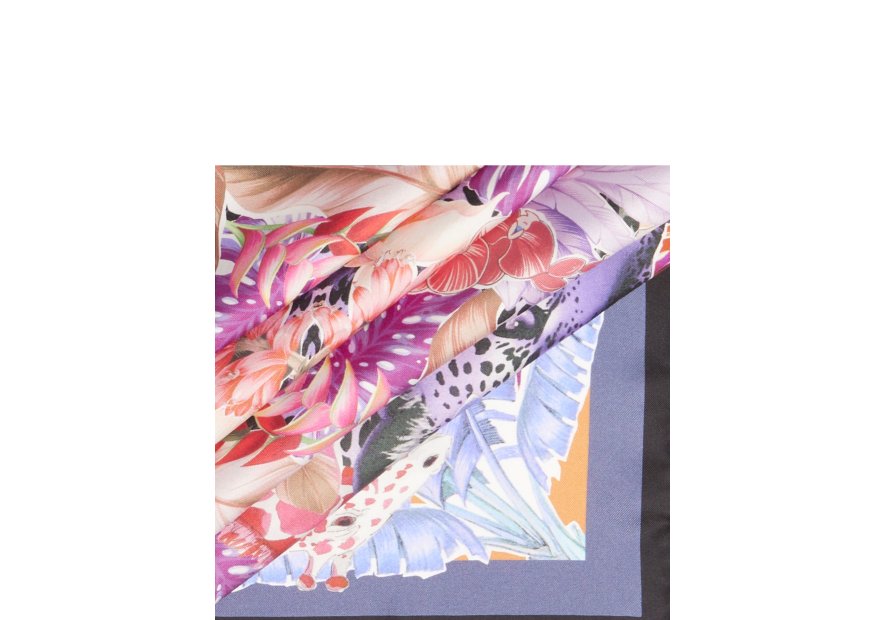 Lancel A13879 carré de soie 90x90 lancel jungle patern carre de soie