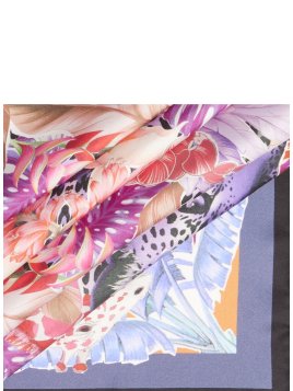 Lancel A13879 - SOIE - MCO INDIGO carré de soie 90x90 lancel jungle patern carre de soie