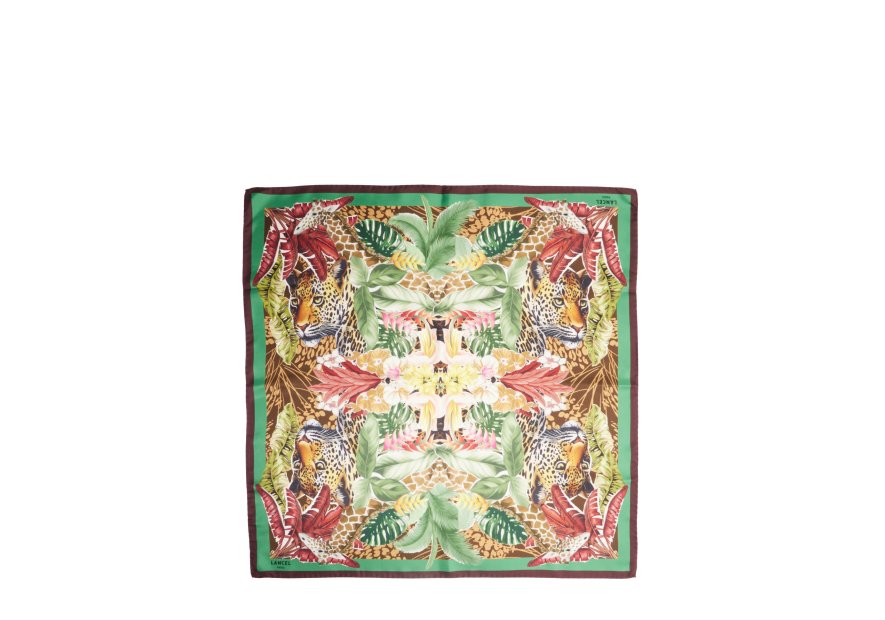 Lancel A13879 carré de soie 90x90 lancel jungle patern carre de soie