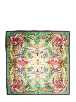 Lancel A13879 carré de soie 90x90 lancel jungle patern carre de soie