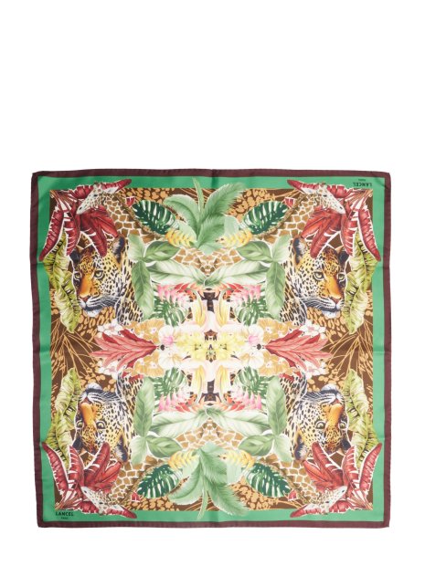 Lancel A13879 - SOIE - MCO PALM TREE carré de soie jungle patern 90x90 lancel carre-de-soie