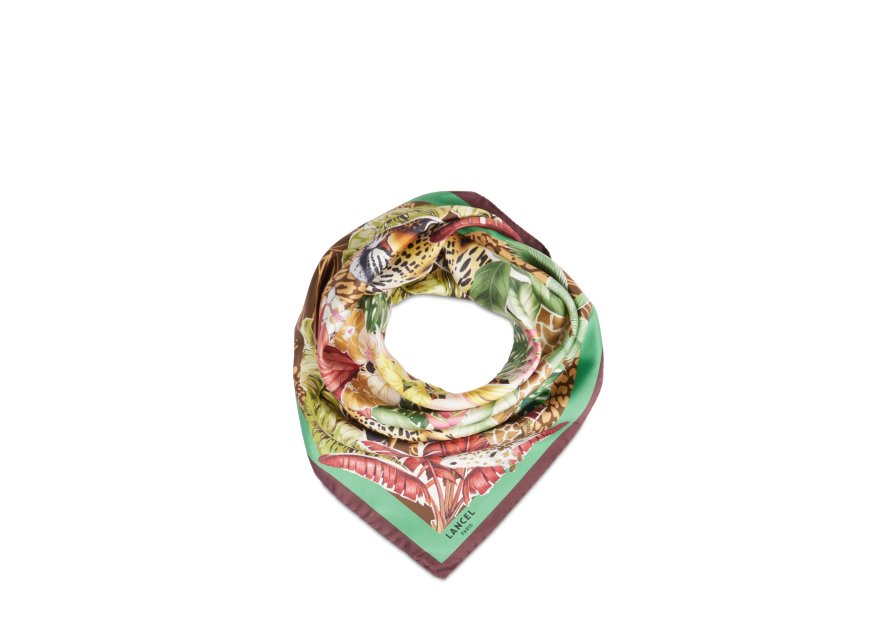 Lancel A13879 carré de soie 90x90 lancel jungle patern carre de soie
