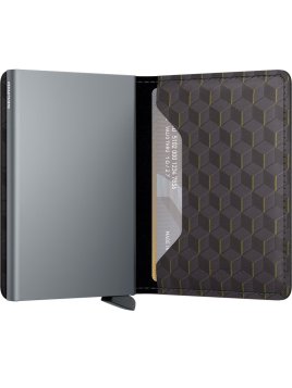 Secrid MOP - ALUMINIUM/CUIR - GREY/YELL porte cartes miniwallet optical porte cartes