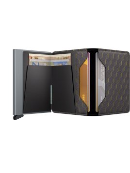 Secrid MOP - ALUMINIUM/CUIR - GREY/YELL porte cartes miniwallet optical porte cartes